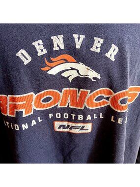 Denver Broncos NFL XL T-shirt Long Sleeve Y2k Long Sleeve Crackle Fade